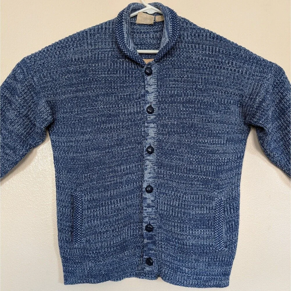 Vintage 70s Sears Sportswear Cardigan Sweater Men's Large Grunge Hipster Acrylic